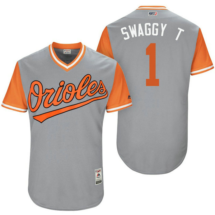 Baltimore Orioles Tim Beckham #1 Swaggy T Grey Nickname 2017 Little League Players Weekend Jersey Baltimore Orioles Tim Beckham #1 Swaggy T Grey Nickname 2017 Little League Players Weekend Jersey