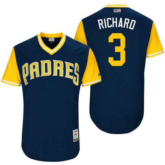 San Diego Padres Clayton Richard #3 Richard Navy Nickname 2017 Little League Players Weekend Jersey