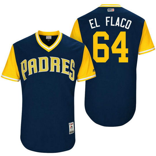 San Diego Padres Dinelson Lamet #64 El Flaco Navy Nickname 2017 Little League Players Weekend Jersey