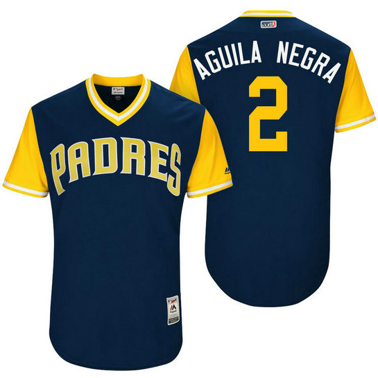 San Diego Padres Jose Pirela #2 Aguila Negra Navy Nickname 2017 Little League Players Weekend Jersey San Diego Padres Jose Pirela #2 Aguila Negra Navy Nickname 2017 Little League Players Weekend Jersey