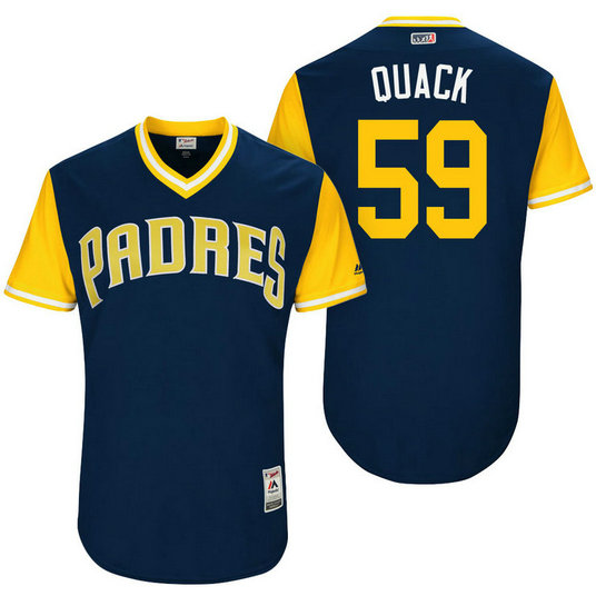 San Diego Padres Kevin Quackenbush #59 Quack Navy Nickname 2017 Little League Players Weekend Jersey San Diego Padres Kevin Quackenbush #59 Quack Navy Nickname 2017 Little League Players Weekend Jersey