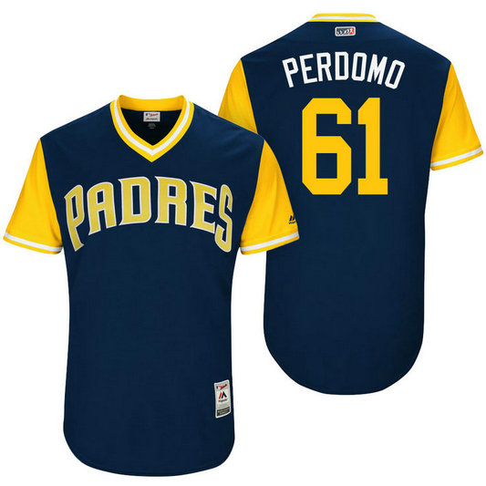 San Diego Padres Luis Perdomo #61 Perdomo Navy Nickname 2017 Little League Players Weekend Jersey San Diego Padres Luis Perdomo #61 Perdomo Navy Nickname 2017 Little League Players Weekend Jersey