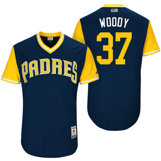 San Diego Padres Travis Wood #37 Woody Navy Nickname 2017 Little League Players Weekend Jersey