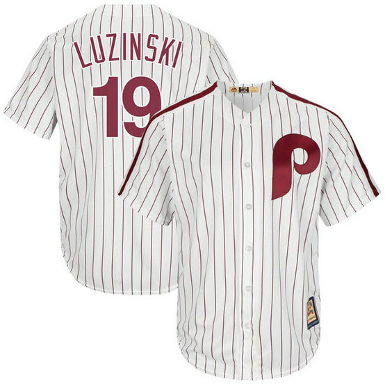 Greg Luzinski #19 Philadelphia Phillies Replica Cooperstown White Cool Base Jersey