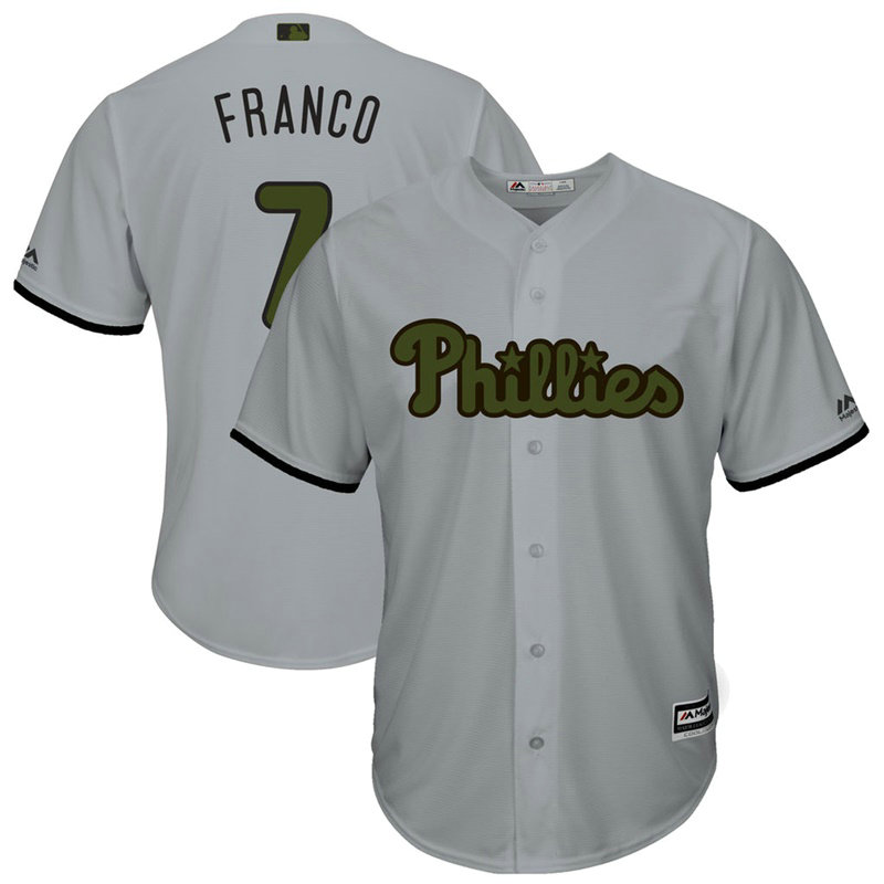 Philadelphia Phillies #7 Maikel Franco Grey Cool Base Jersey 2017 Memorial Day Philadelphia Phillies #7 Maikel Franco Grey Cool Base Jersey 2017 Memorial Day