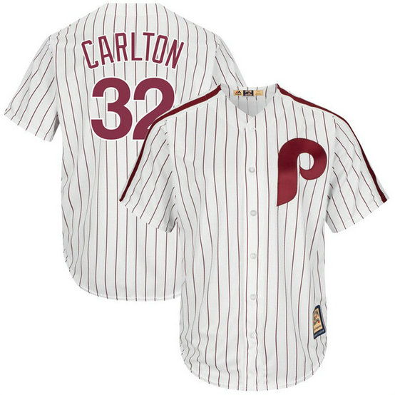 Steve Carlton #32 Philadelphia Phillies Replica Cooperstown Collection White Cool Base Jersey