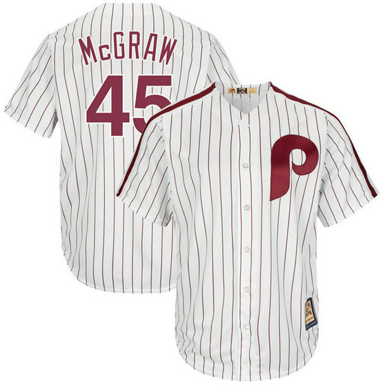 Tug McGraw #45 Philadelphia Phillies Replica Cooperstown Collection White Cool Base Jersey