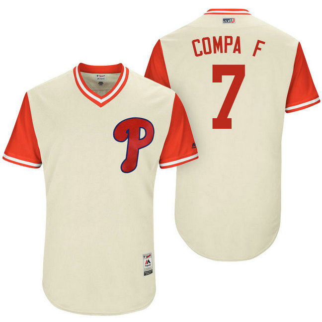 Philadelphia Phillies Maikel Franco #7 Compa F Tan Nickname 2017 Little League Players Weekend Jersey Philadelphia Phillies Maikel Franco #7 Compa F Tan Nickname 2017 Little League Players Weekend Jersey