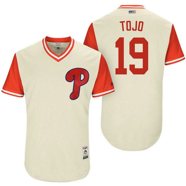 Philadelphia Phillies Tommy Joseph #19 Tojo Tan Nickname 2017 Little League Players Weekend Jersey