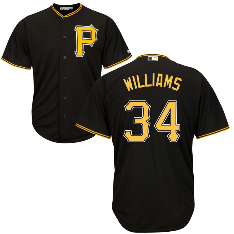 Pittsburgh Pirates #34 Trevor Williams Alternate Black Cool Base Jersey Pittsburgh Pirates #34 Trevor Williams Alternate Black Cool Base Jersey