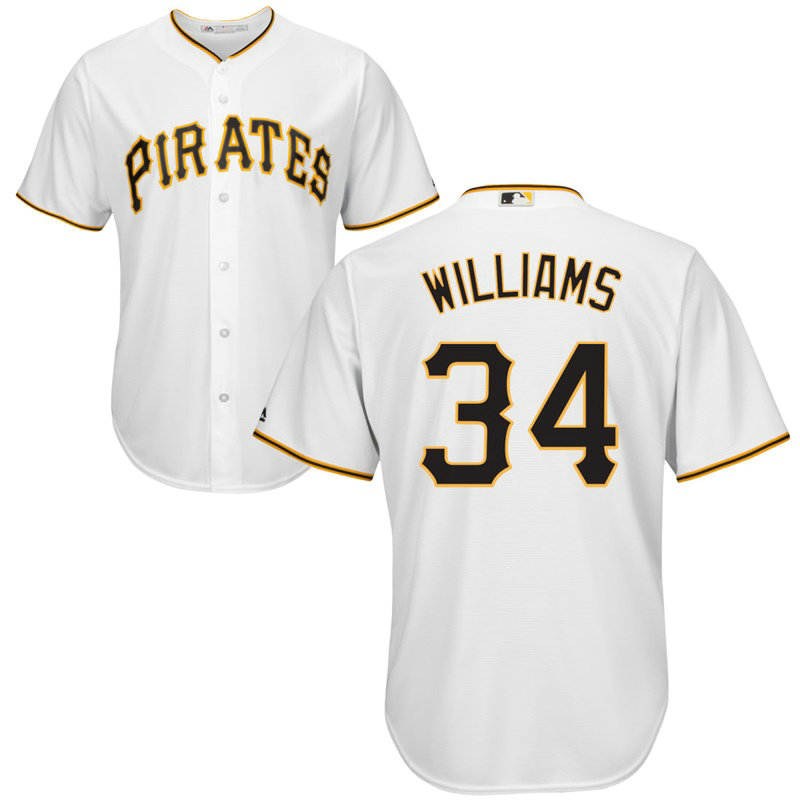 Pittsburgh Pirates #34 Trevor Williams Home White Cool Base Jersey Pittsburgh Pirates #34 Trevor Williams Home White Cool Base Jersey