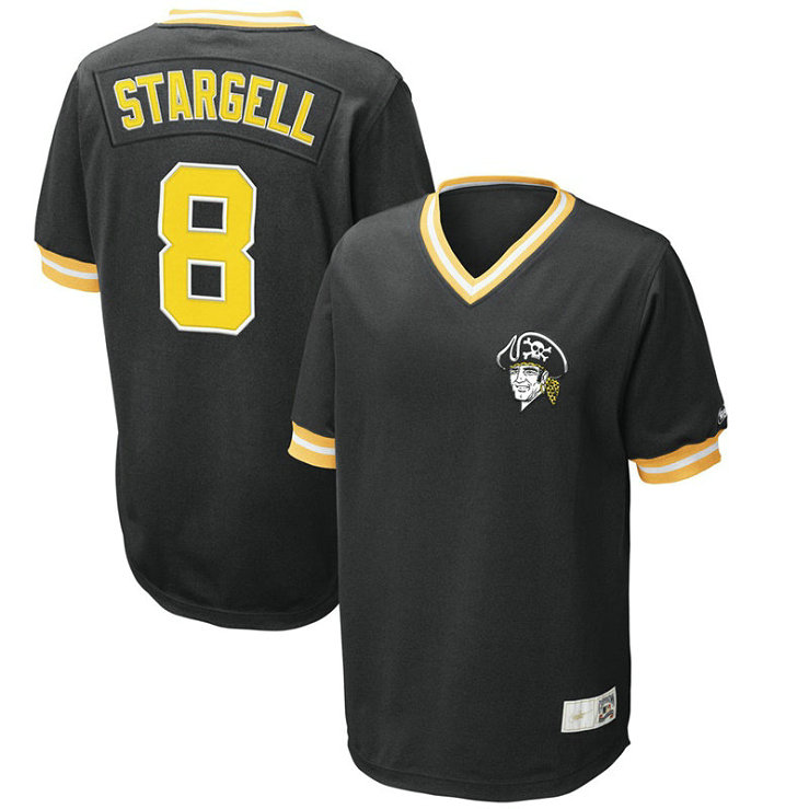 Willie Stargell #8 Pittsburgh Pirates Replica Cooperstown Collection Black Cool Base Jersey Willie Stargell #8 Pittsburgh Pirates Replica Cooperstown Collection Black Cool Base Jersey
