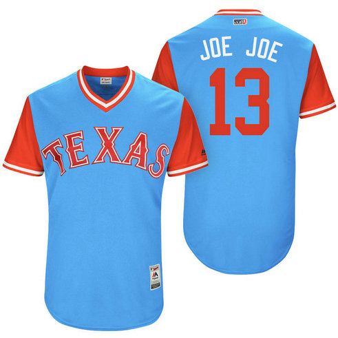 Texas Rangers Joey Gallo #13 Joe Joe Light Blue Nickname 2017 Little League Players Weekend Jersey
