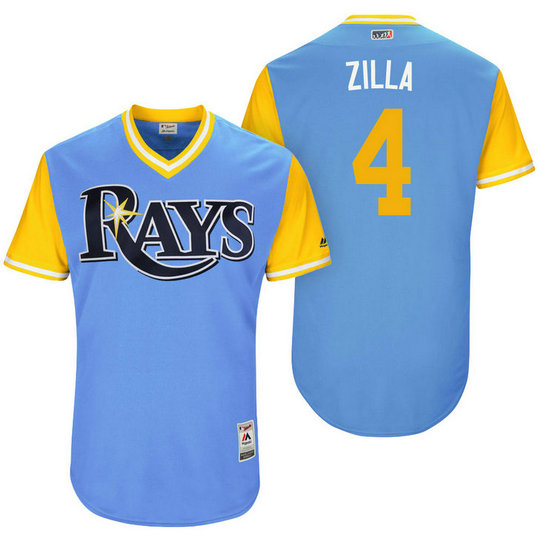 Tampa Bay Rays Blake Snell #4 Zilla Light Blue Nickname 2017 Little League Players Weekend Jersey Tampa Bay Rays Blake Snell #4 Zilla Light Blue Nickname 2017 Little League Players Weekend Jersey