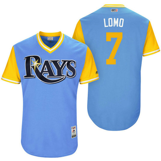 Tampa Bay Rays Logan Morrison #7 Lomo Light Blue Nickname 2017 Little League Players Weekend Jersey Tampa Bay Rays Logan Morrison #7 Lomo Light Blue Nickname 2017 Little League Players Weekend Jersey