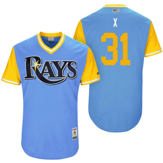 Tampa Bay Rays Xavier Cedeno #31 X Light Blue Nickname 2017 Little League Players Weekend Jersey