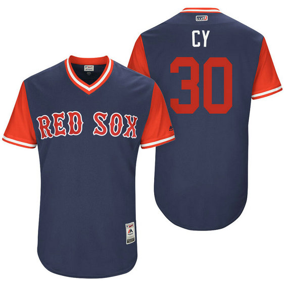 Boston Red Sox Chris Young #30 CY Navy Nickname 2017 Little League Players Weekend Jersey