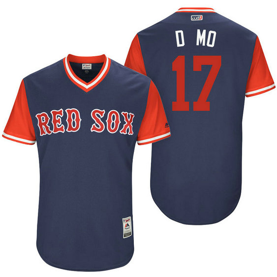 Boston Red Sox Deven Marrero #17 D Mo Navy Nickname 2017 Little League Players Weekend Jersey