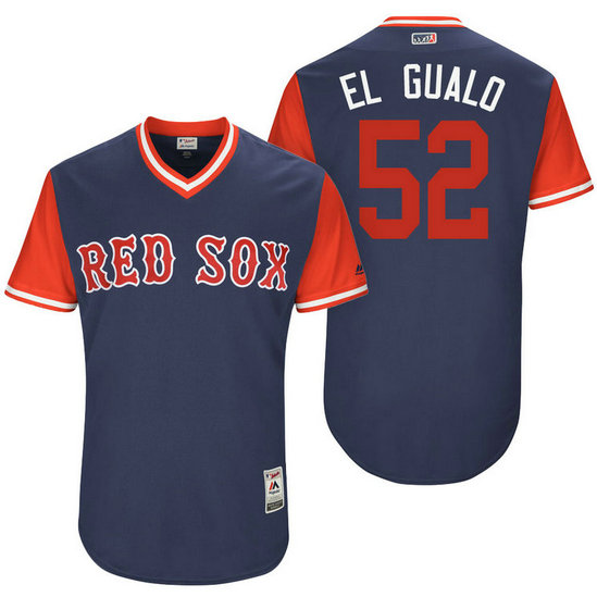 Boston Red Sox Eduardo Rodriguez #52 El Gualo Navy Nickname 2017 Little League Players Weekend Jersey Boston Red Sox Eduardo Rodriguez #52 El Gualo Navy Nickname 2017 Little League Players Weekend Jersey