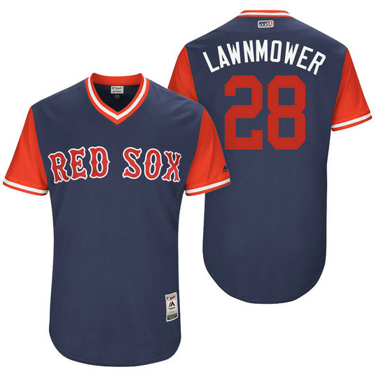 Boston Red Sox Robbie Ross Jr #28 Lawnmower Navy Nickname 2017 Little League Players Weekend Jersey