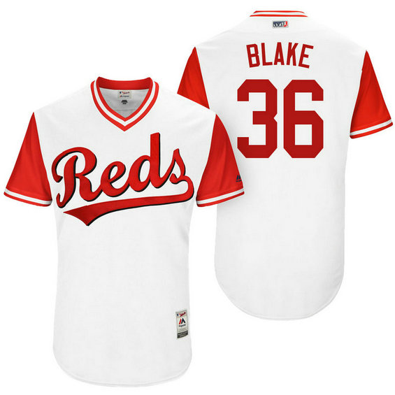 Cincinnati Reds Blake Wood #36 Blake White Nickname 2017 Little League Players Weekend Jersey Cincinnati Reds Blake Wood #36 Blake White Nickname 2017 Little League Players Weekend Jersey