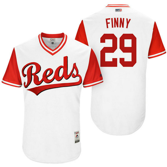 Cincinnati Reds Brandon Finnegan #29 Finny White Nickname 2017 Little League Players Weekend Jersey Cincinnati Reds Brandon Finnegan #29 Finny White Nickname 2017 Little League Players Weekend Jersey