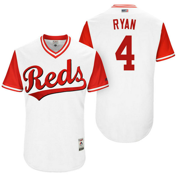 Cincinnati Reds Scooter Gennett #4 Ryan White Nickname 2017 Little League Players Weekend Jersey Cincinnati Reds Scooter Gennett #4 Ryan White Nickname 2017 Little League Players Weekend Jersey