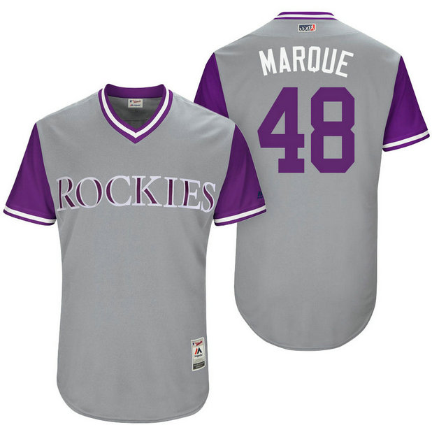 Colorado Rockies German Marquez #48 Marque Grey Nickname 2017 Little League Players Weekend Jersey Colorado Rockies German Marquez #48 Marque Grey Nickname 2017 Little League Players Weekend Jersey