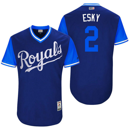 Kansas City Royals Alcides Escobar #2 Esky Royal Nickname 2017 Little League Players Weekend Jersey