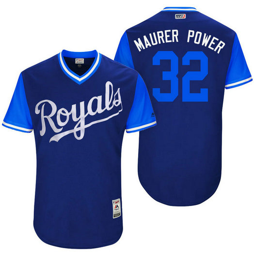 Kansas City Royals Brandon Maurer #32 Maurer Power Royal Nickname 2017 Little League Players Weekend Jersey Kansas City Royals Brandon Maurer #32 Maurer Power Royal Nickname 2017 Little League Players Weekend Jersey