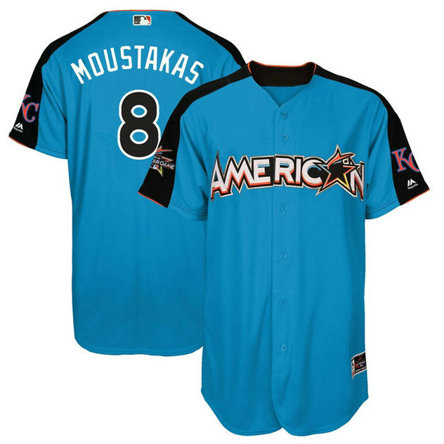 2017 All-Star American League Kansas City Royals Mike Moustakas #8 Blue Home Run Derby 2017 All-Star American League Jersey