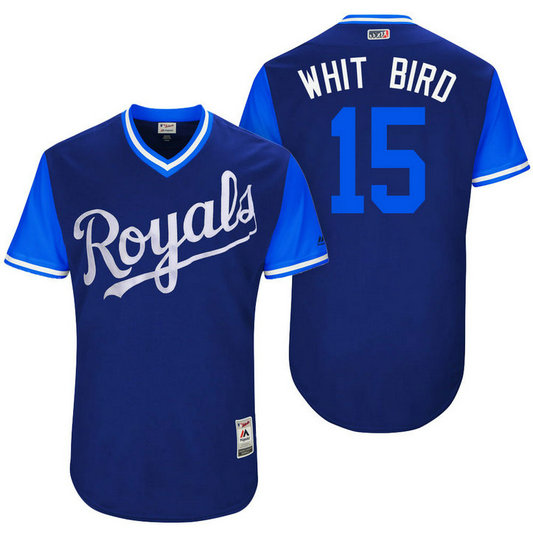 Kansas City Royals Whit Merrifield #15 Whit Bird Royal Nickname 2017 Little League Players Weekend Jersey
