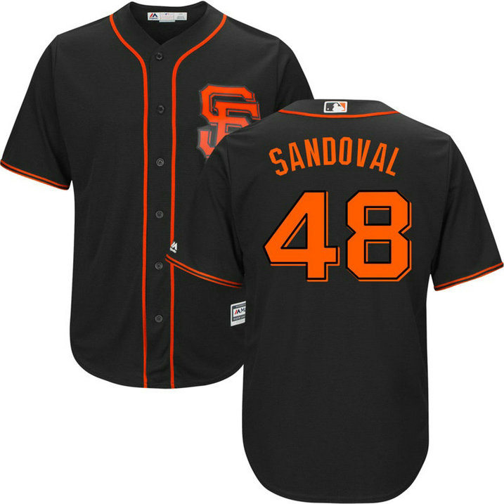 San Francisco Giants #48 Pablo Sandoval 2017 Alternate Black Cool Base Jersey