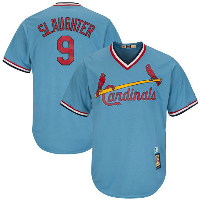 Enos Slaughter #9 St. Louis Cardinals Replica Cooperstown Light Blue Cool Base Jersey