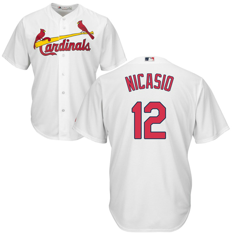 St. Louis Cardinals #12 Juan Nicasio Home White Cool Base Jersey