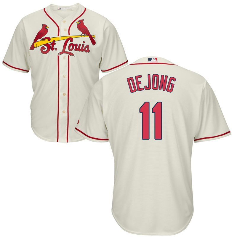 St. Louis Cardinals #11 Paul DeJong Alternate Cream Cool Base Jersey