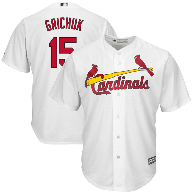 St. Louis Cardinals #15 Randal Grichuk Home White Cool Base Jersey St. Louis Cardinals #15 Randal Grichuk Home White Cool Base Jersey