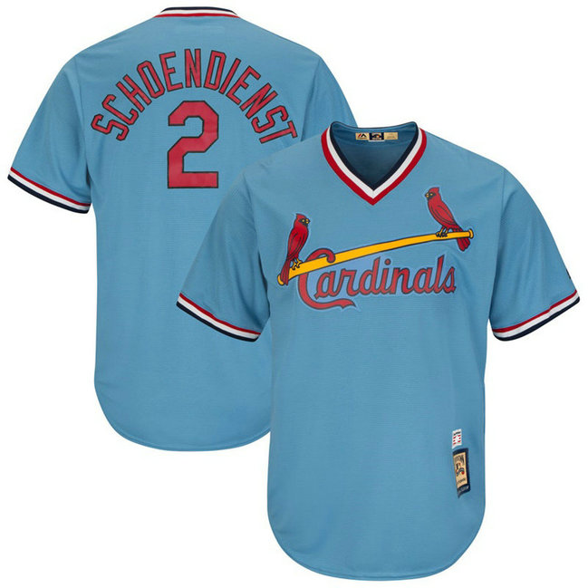 Red Schoendienst #2 St. Louis Cardinals Replica Cooperstown Light Blue Cool Base Jersey
