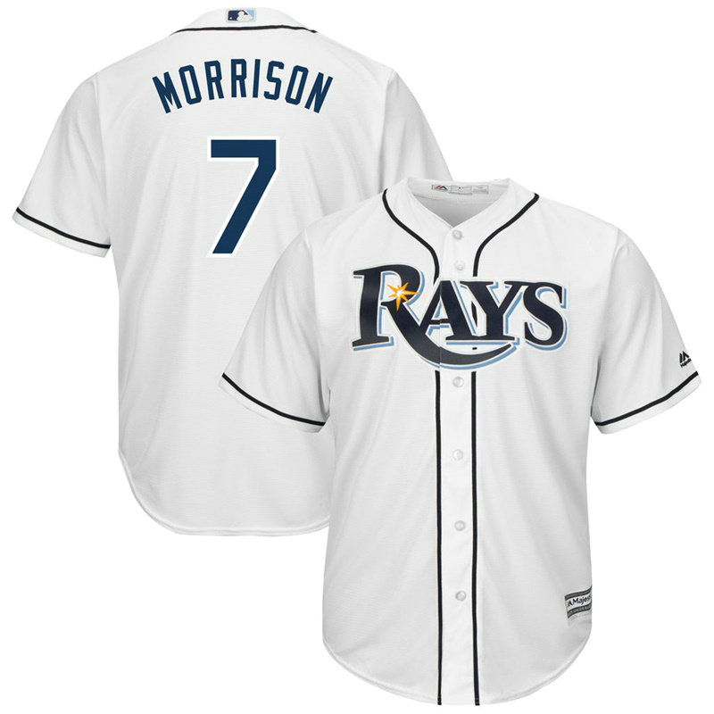 Tampa Bay Rays #7 Logan Morrison Home White Cool Base Jersey Tampa Bay Rays #7 Logan Morrison Home White Cool Base Jersey