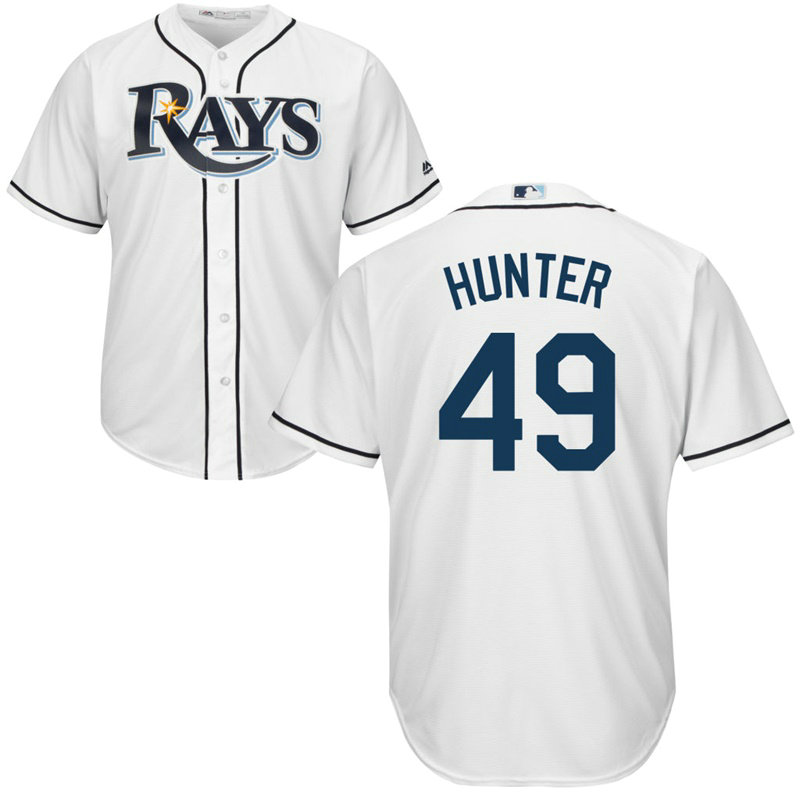 Tampa Bay Rays #49 Tommy Hunter Home White Cool Base Jersey Tampa Bay Rays #49 Tommy Hunter Home White Cool Base Jersey