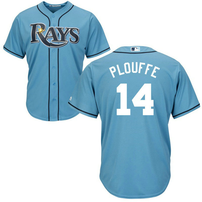 Trevor Plouffe #14 Tampa Bay Rays Alternate Light Blue Cool Base Jersey