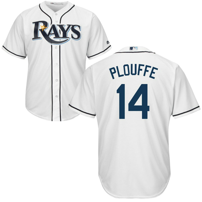 Trevor Plouffe #14 Tampa Bay Rays Home White Cool Base Jersey