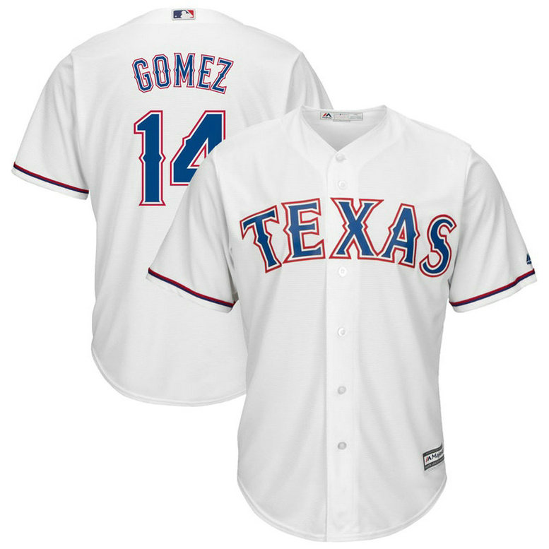 Carlos Gomez #14 Texas Rangers Replica Home White Cool Base Jersey