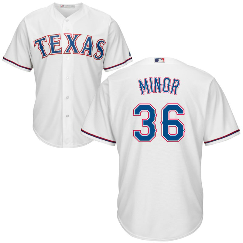 Texas Rangers #36 Mike Minor Home White Cool Base Jersey