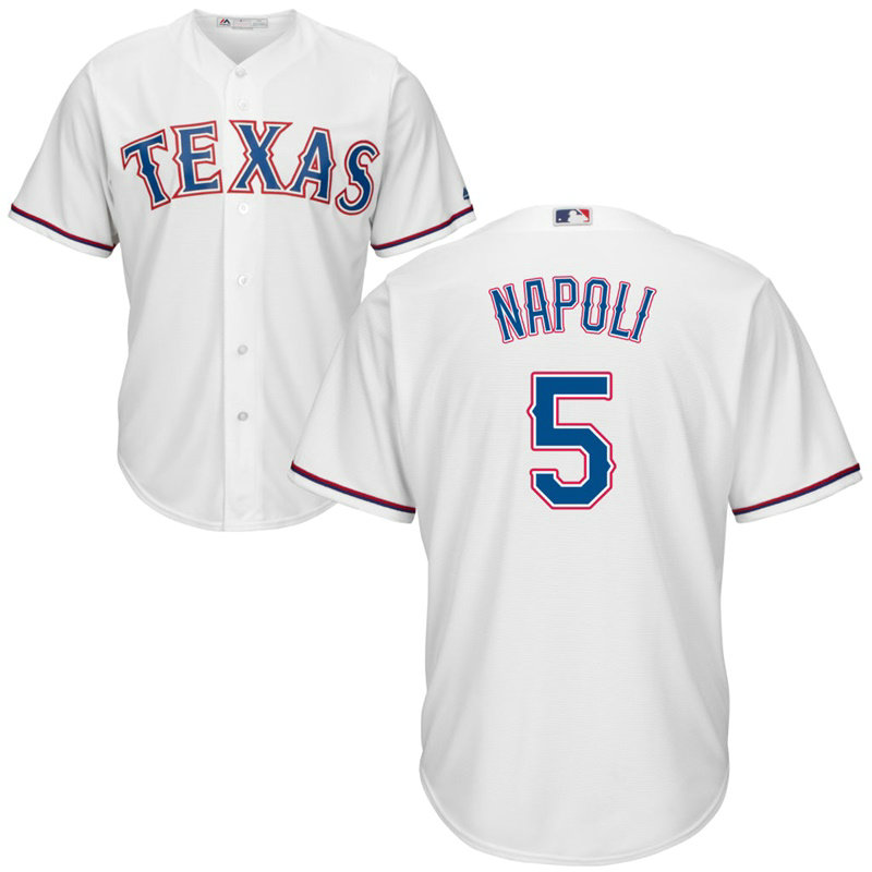 Texas Rangers #5 Mike Napoli Home White Cool Base Jersey Texas Rangers #5 Mike Napoli Home White Cool Base Jersey