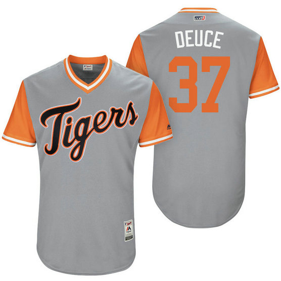 Detroit Tigers Jim Adduci #37 Deuce Grey Nickname 2017 Little League Players Weekend Jersey Detroit Tigers Jim Adduci #37 Deuce Grey Nickname 2017 Little League Players Weekend Jersey