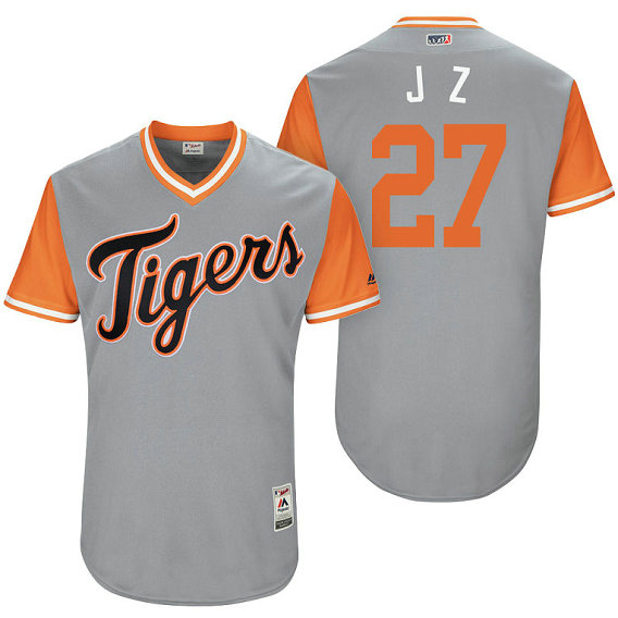Detroit Tigers Jordan Zimmermann #27 J Z Grey Nickname 2017 Little League Players Weekend Jersey Detroit Tigers Jordan Zimmermann #27 J Z Grey Nickname 2017 Little League Players Weekend Jersey