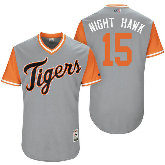 Detroit Tigers Mikie Mahtook #15 Night Hawk Grey Nickname 2017 Little League Players Weekend Jersey