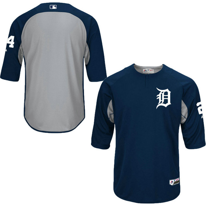 Detroit Tigers Miguel Cabrera On-Field 3/4-Sleeve Player Batting Practice Jersey - Navy