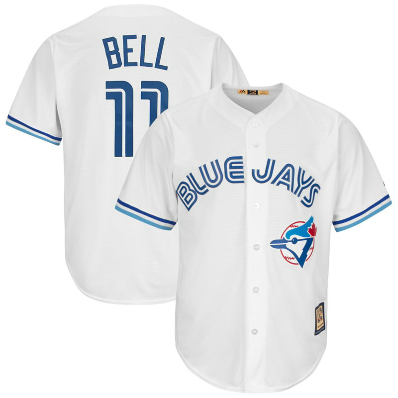 George Bell #11 Toronto Blue Jays Replica Cooperstown White Cool Base Jersey George Bell #11 Toronto Blue Jays Replica Cooperstown White Cool Base Jersey